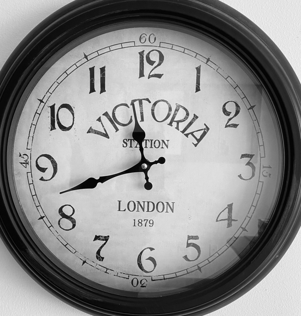black and white vintage clock